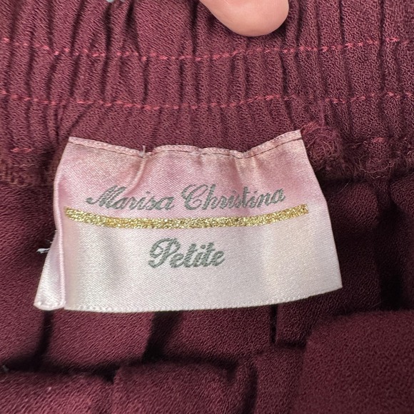 VTG Marisa Christina Skirt Womens Medium Petite Burgundy Pleated Wool Academia - Picture 3 of 8